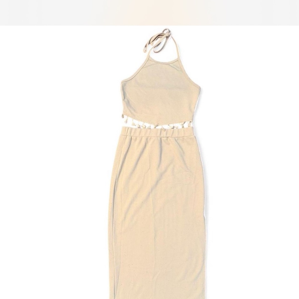 SHEIN Beige Halter Top and Maxi Skirt